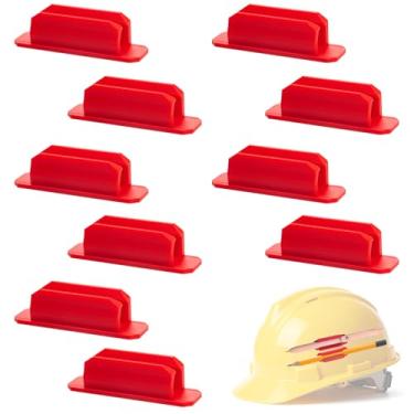 Imagem de ZGQHZR 10 porta-canetas de silicone para parede, suporte de lápis adesivo para prancheta, mesa de estudante, sala de aula (vermelho)