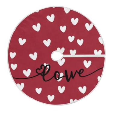 Imagem de Blueangle Saia vermelha para árvore de dia dos namorados de 118 cm - decoração de árvore de feriado de poliéster macio e resistente a rugas (140)