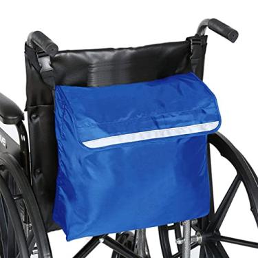 Imagem de BAGASI Mochila para cadeira de rodas, multifuncional, universal, bolsa de acessórios para cadeira de rodas, bolsa à prova d'água para a maioria dos andadores de scooter de cadeira de rodas, azul, 45 x