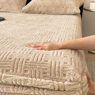 Imagem de Lençóis de cama elásticos, lençol com elástico, protetor de colchão tamanho Queen, protetor de colchão lavável, durável e resistente ao desbotamento, fácil manutenção, para estação - cáqui ||120 x 200