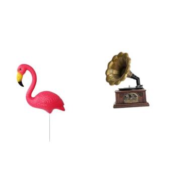 Imagem de Whtkoph Estatueta de Flamingo para Jardim, Escultura Vintage em Resina, Enfeite de Primavera para Inauguração de Casa E Presente para O Dia Dos Namorados.