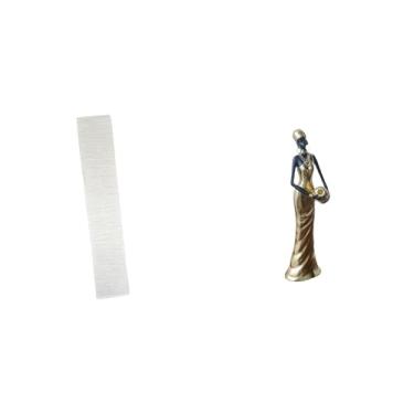 Imagem de Whtkoph Abajur de Chão de Papel para Sala de Estar com Escultura de Estátua de Tribal Africana, Cobertura de Luz Decorativa para O