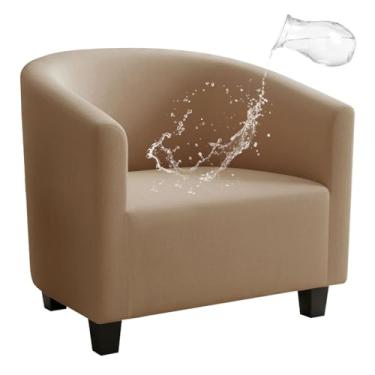 Imagem de NICEEC Capa para cadeira de clube de café elastano elástico capa para cadeira de banheira repelente de água capa macia para poltrona removível protetor de móveis para sala de estar