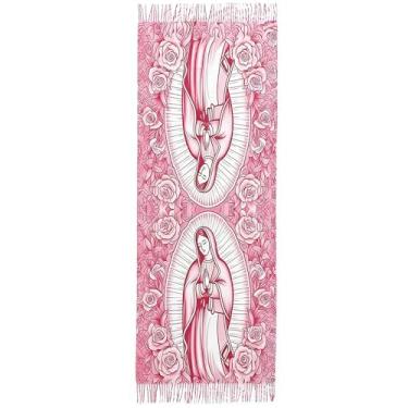 Imagem de Xaile Manto de Nossa Senhora para Mulheres | Acessório Diário Macio Quente com Estampa Floral - Cachecol Manto Edredão Feminino - Para Viagens Hotel Jardim Interior Exterior Casa Apartamento