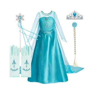 Imagem de Fantasia De Halloween Para Meninas, Fantasia Da Princesa Elsa Com Capa