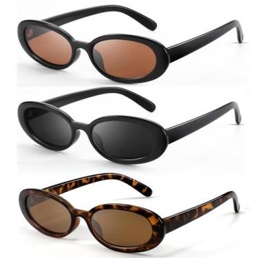 Imagem de Óculos de sol DANAMY Retro Oval UV400 com proteção UV400 e lente de 50