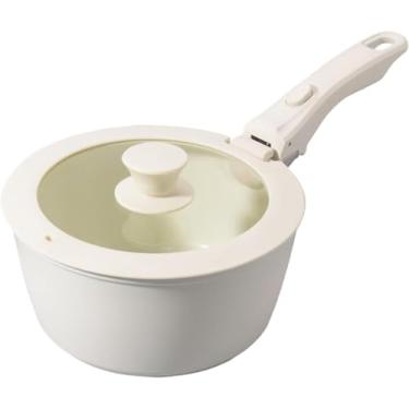 Imagem de Conjunto de panelas e frigideiras, conjunto de panelas antiaderentes com alça destacável, economia de espaço e design portátil para cozinha interna e externa (A, 1 conjunto)