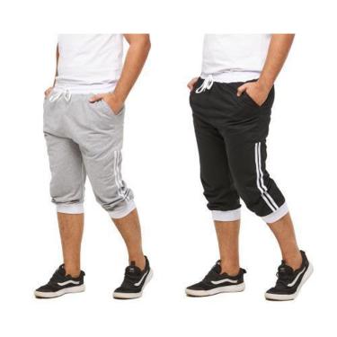 Imagem de Kit com 2 Bermudas de Moletom Masculina Jogging Treino Hip Hop Dance-Masculino
