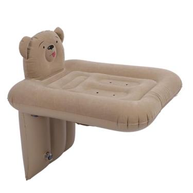 Imagem de aqxreight Cama de Carro Inflável Em Forma de Urso de Desenho Animado Cinto de Segurança Removível Cama de Viagem Inflável para Crianças Garantindo Sua Estadia Enquanto a Segurança é de Viagem para Uma Criança