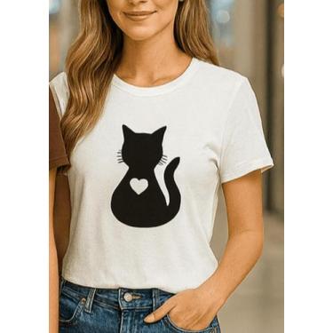 Imagem de Camiseta Baby Look Estampa Pet  Cores Variadas Ideal para Trabalho & C