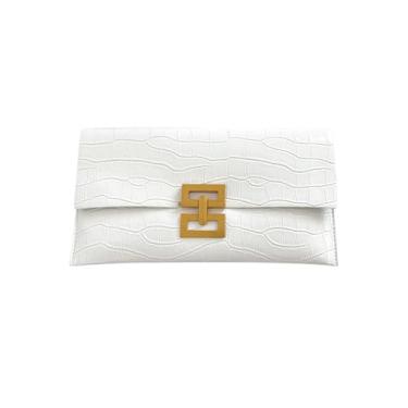Imagem de Verdusa Bolsas femininas clutch metálicas bolsas envelope bolsas, Branco, One Size