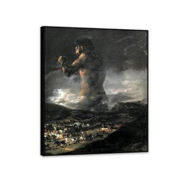Imagem de Arte de parede Francisco Goya, Francisco de Goya, impressão em tela famosa reprodução de pinturas a óleo abstratas imagem emoldurada para decoração de casa 70 x 60 cm (28 x 24 polegadas) moldura preta