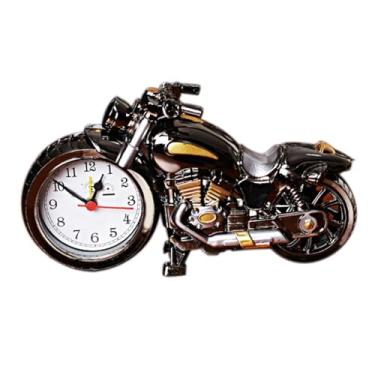 Imagem de Zerodis Despertador de Mesa, Relógio de Movimento de Quartzo de Motocicleta Vintage Com Número Claro Visualização Simples Configuração de Vários Alarmes para Quarto de Casa de Crianças