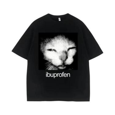 Imagem de Camiseta De Algodão Vintage Engraçada Com Meme De Gato Para Homens E M