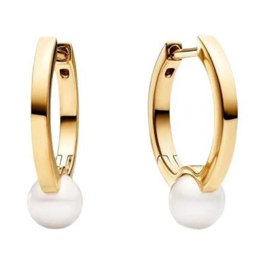 Imagem de Brincos De Coração Em Prata Esterlina 925 Com Brilho, Com Pérola E Dia