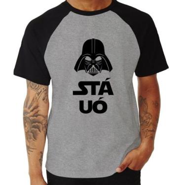 Imagem de Camiseta Raglan Stá Uó - Foca na Moda, Cinza, Preto, P