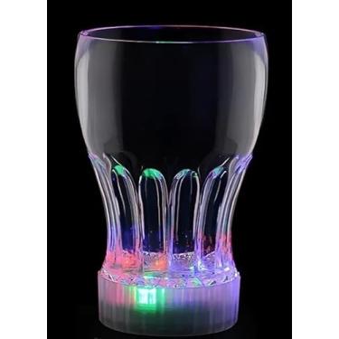 Imagem de Copo longo de LED sensor de água e Botão (15cm X 6cm) 250ml Caneca Bebida Balada Bar Luz Brilho(Coca - 200 ml (SEM sensor))
