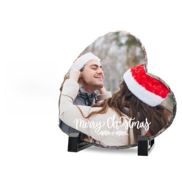 Imagem de Oirquent Placa de ardósia personalizada para decoração de Natal – Presente de impressão de foto personalizada Quepitty para vovó, família e entes queridos neste feriado