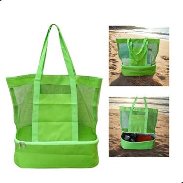 Imagem de Bolsa de Praia Piscina Academia Piqueniques Com Compartimento Térmico (Verde)