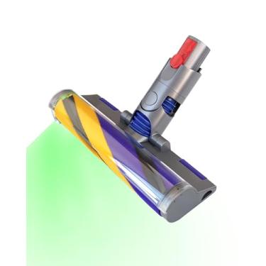 Imagem de V12 Cabeça de limpador de rolo macio de LED para Dyson V12 Detect Slim/V10 Slim peças de reposição, acessório de piso de madeira com luz verde de detecção de poeira, acessórios de escova para