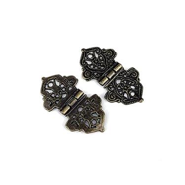 Imagem de Dobradiça, 2 peças de 24 x 54 mm de renda antiga móveis de madeira caixa de joias ferragens armário guarda-roupa