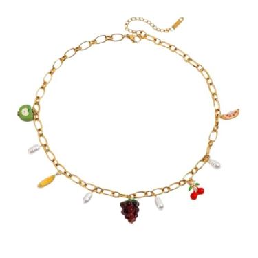 Imagem de Colar com pingente de sol, estrela-do-mar, pérola, coração, tartaruga, sol, dopamina, aço inoxidável, clavícula, joia banhada a ouro