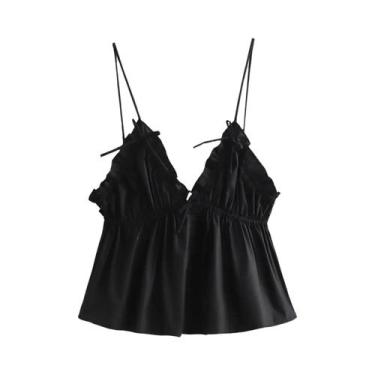 Imagem de Blusa Feminina Sem Mangas Com Laço Em Popeline, Moda De Verão, Top Cro