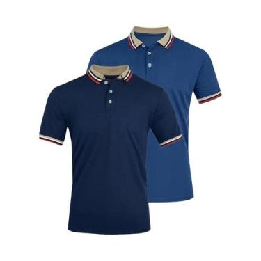 Imagem de Camisa Polo Masculina De Verão 2 Peças Respirável Casual Para Escritór