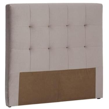 Imagem de Cabeceira Estofada Herval Casal Comfy, 140 cm, Veludo Molhado Bege