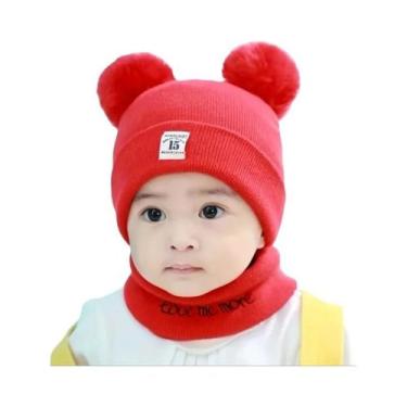 Imagem de Conjunto De Gorro E Cachecol De Inverno Para Bebês Meninos E Meninas, 
