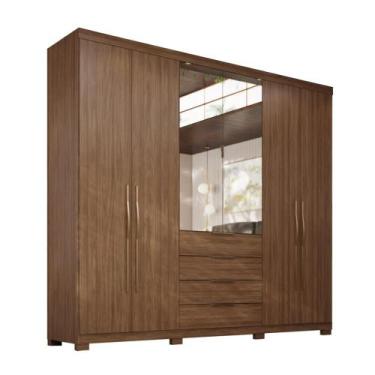 Imagem de Guarda Roupa Casal 6 Portas 4 Gavetas com Espelho Vicenza - Demóbile, 