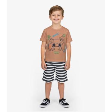 Imagem de Conjunto Infantil Curto Verão Menino Select Marrom, 1, Marrom