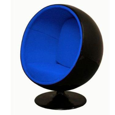 Imagem de Poltrona Ball Chair Preta Revestida em Tecido Sued - Personal Decor, A