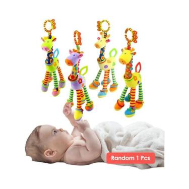 Imagem de Mordedor De Pelúcia Macio Girafa Com Chocalho, Brinquedo De Desenvolvi