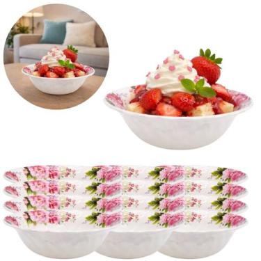 Imagem de 12 Tigelas Melamina 15,2cm Floral Ideal Mesa Posta Residencial - Emila