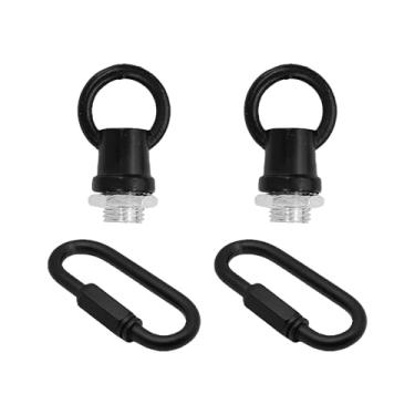 Imagem de Runseaway 2 peças de laços de iluminação com conectores de fivela de ligação, anéis de gancho pretos para luminária, extensão de corrente de lustre, luminária pendente, kit de ferragens para pendurar