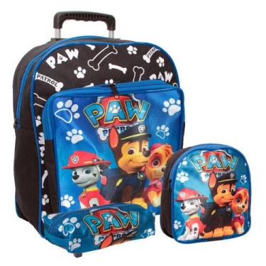 Imagem de Kit Mochila Menino Escolar Reforçada 3 Pçs Tamanho P - Plike