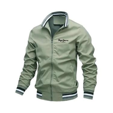 Imagem de Jaqueta Masculina Impermeável Com Gola Alta E Zíper, Casual Para Outon