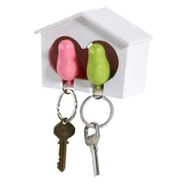 Imagem de Porta-chaves para parede | Porta-chaves de casa de pássaros - Gancho romântico de celebração de inauguração de casa com 2 anéis para sala de estar, quarto, apartamento, trailer