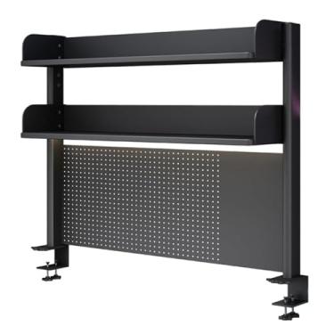 Imagem de Prateleira de suporte para mesa – Prateleira de extensão de mesa de metal para escritório, casa, organizador de armazenamento de mesa para acessórios de mesa de computador