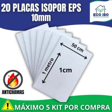 Imagem de 20 Placas de Isopor 10mm 100cm x 50cm x 1cm Forro MAXIMO 02 KIT POR CO