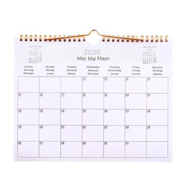 Imagem de Calendário 2026 - Calendário doméstico multilíngue de 12 meses | Agenda decorativa criativa para dormitório, apartamento, sala de estar, sala de aula, família, local de trabalho, casa e quarto