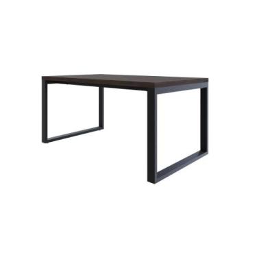 Imagem de Mesa de Jantar Queens 160x90x77cm - Compace, Terracota/Est.Preta