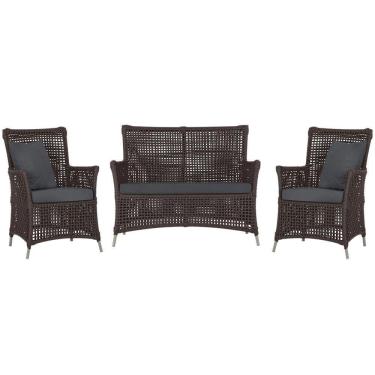 Imagem de Jogo Sofá E 2 Poltronas Igapó Alumínio Fendi E11 Trama Marrom