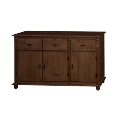 Imagem de Balcão De Cozinha 3 Portas 3 Gavetas Pés Torneados 631 - Castanho Envelhecido