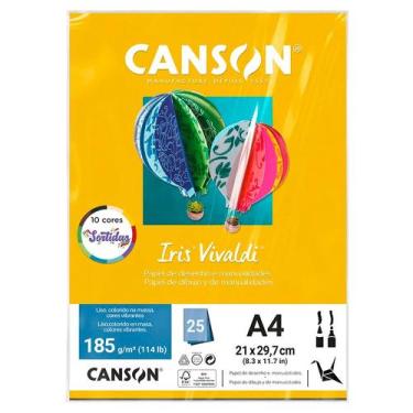 Imagem de Papel Canson A4 Iris Vivaldi 185g 25Fls Cores Sortidas