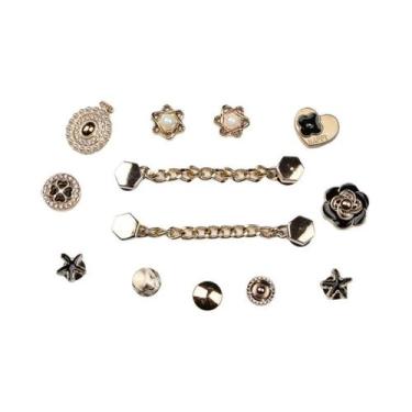 Imagem de Conjunto De Charms Metálicos Para Sapatos Femininos E Infantis Com Flo