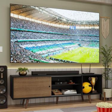 Imagem de Rack Para Tv Até 80 Polegadas 160cm Preto/rustic Com Pés Rustic Torino Madesa Preto/rustic