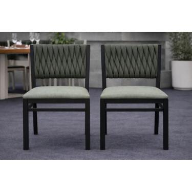 Imagem de Kit 2 cadeiras externa corda náutica verde pto Milon Solare