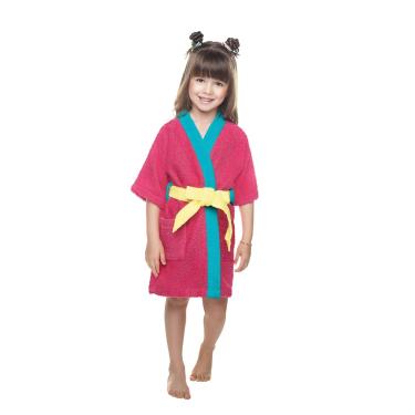 Imagem de Roupão Infantil Felpudo Quimono P Colorê Lepper